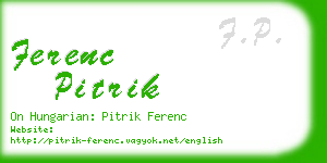 ferenc pitrik business card